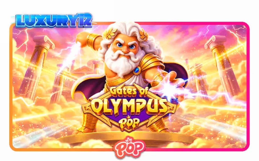 Gates of Olympus POP slot machine interface with golden Greek mythology theme